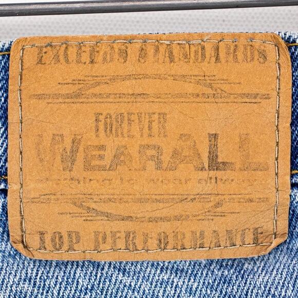 Forever WearAll Size 14 Womans Vintage Faded Blue Jeans Straight Leg 100% Cotton - Picture 10 of 11